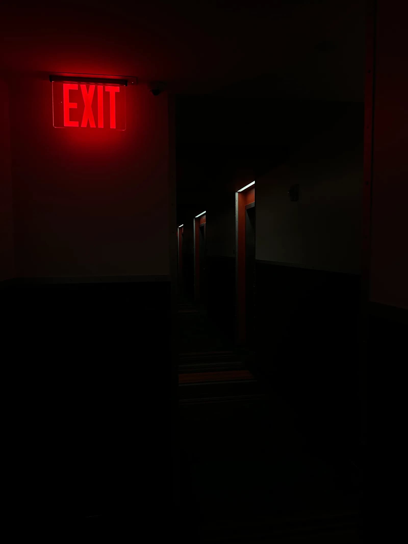 Exit Sign in New York Hotel
